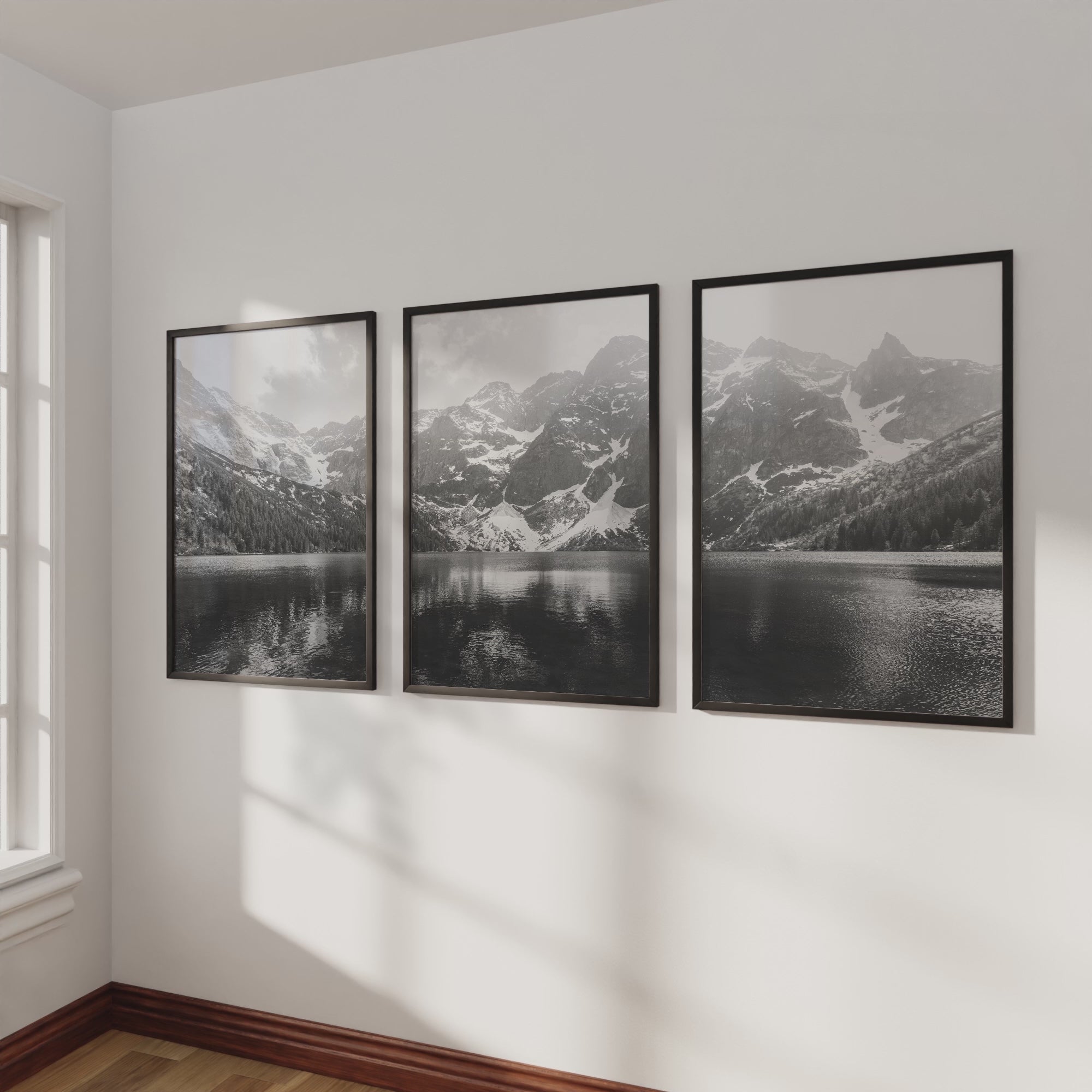 Glacier National Park – Black White Mountain Posters Wall Art