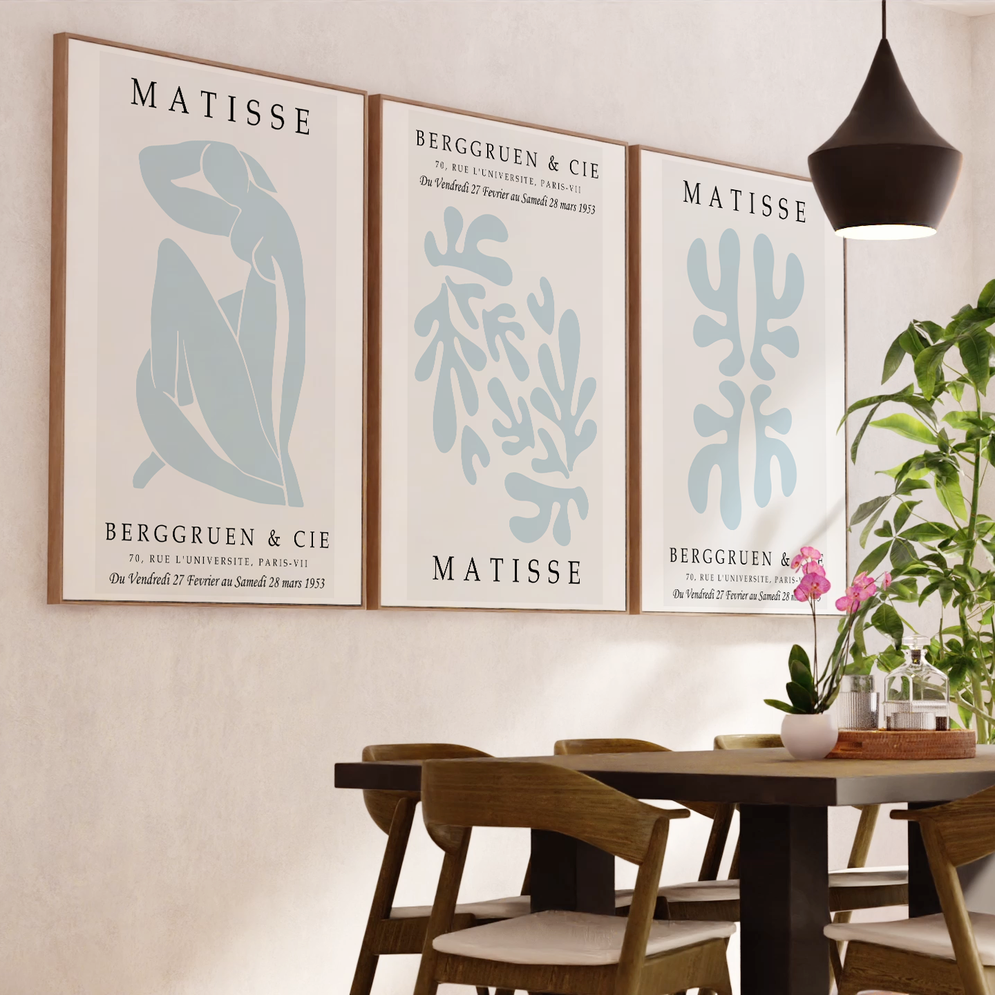 Henri Matisse Prints – Framed Minimalist Wall Art Set of 3