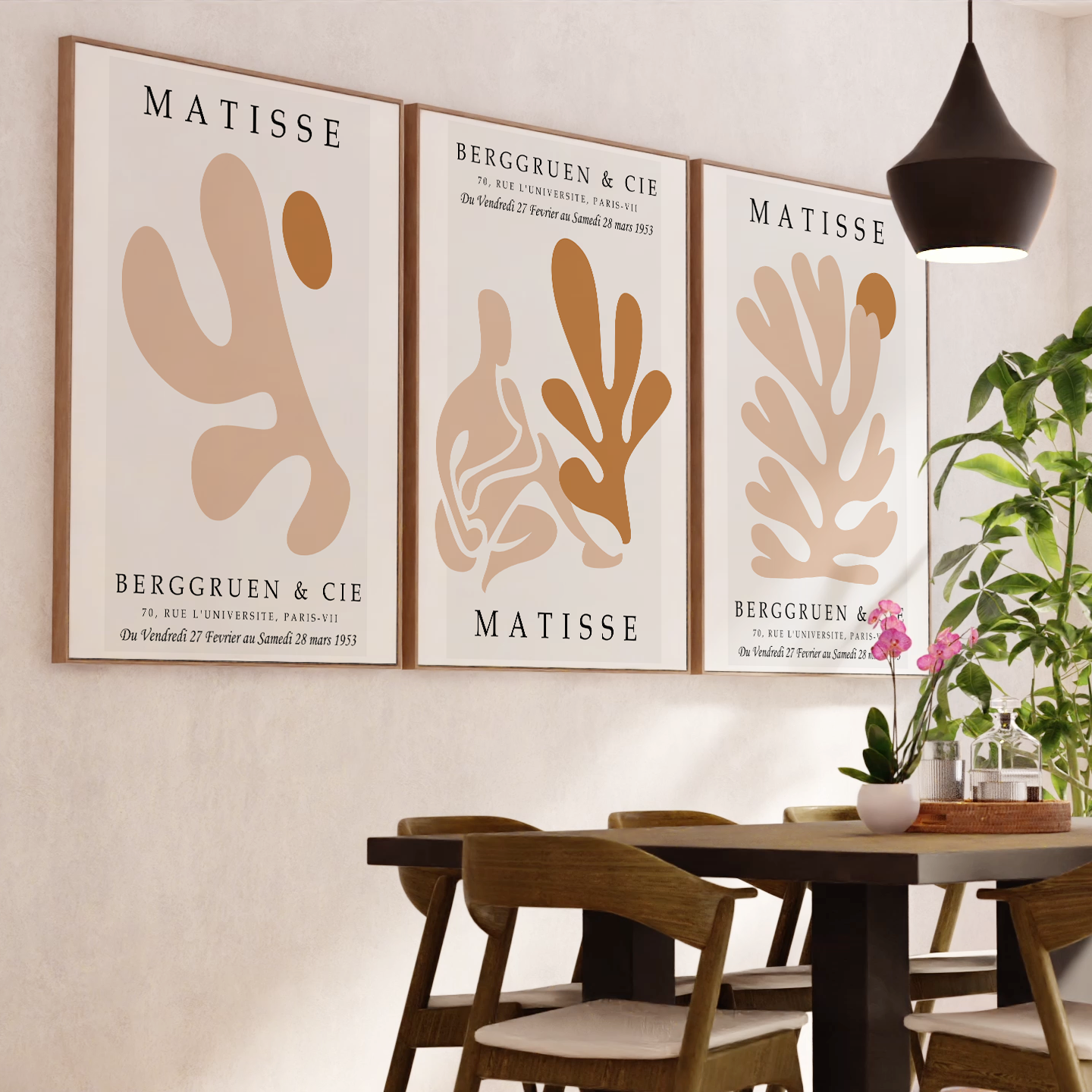 Matisse Poster Print – Neutral Abstract Wall Art Set of 3