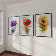 Botany Art Prints – Watercolor Floral Set of 3