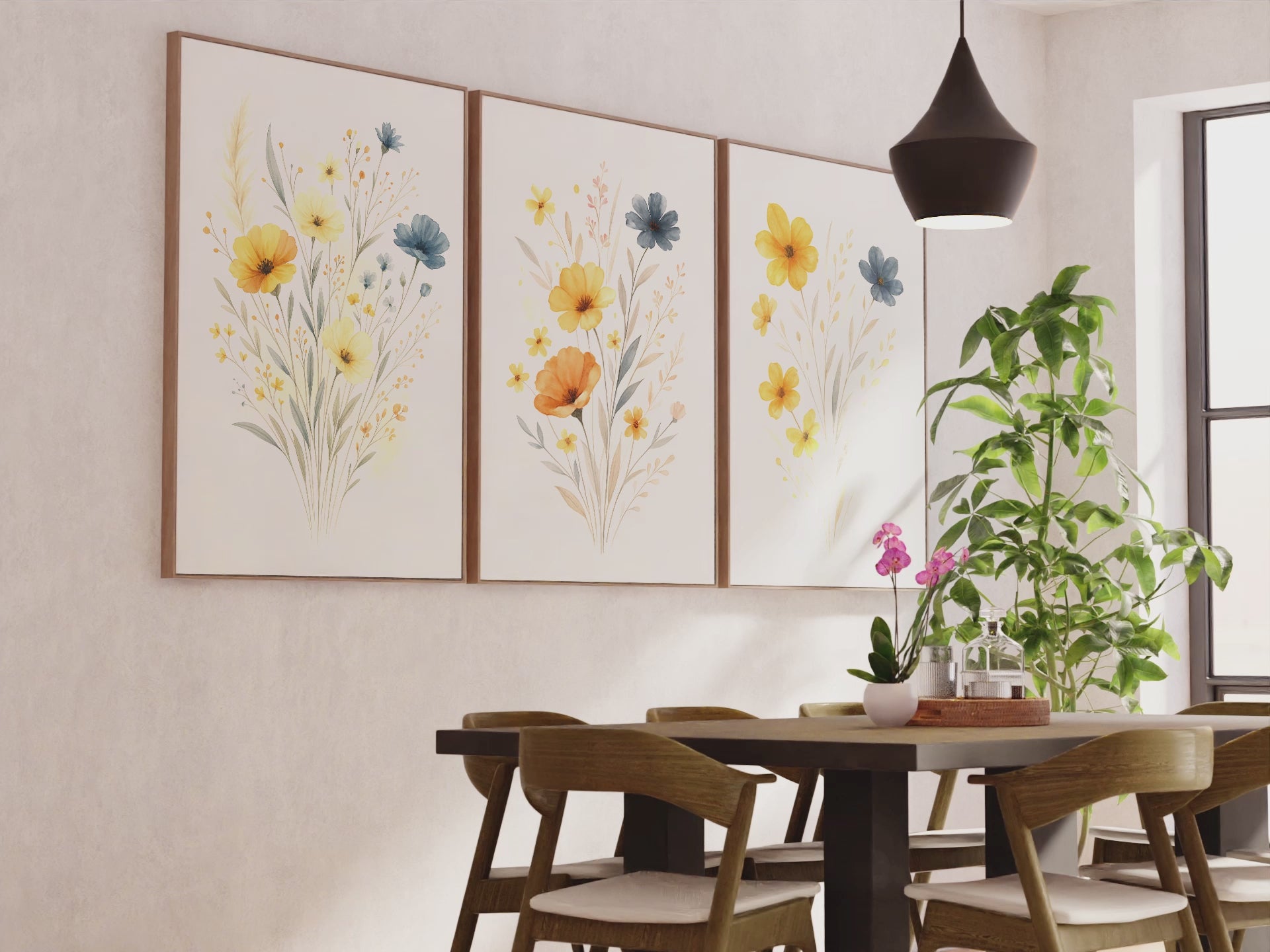 Floral Wall Art – Art Poster Decor Set (3 Pieces)