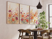 Vintage Botanical Prints – Orange and Red Floral Set of 3