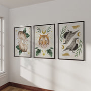 Nursery Art Prints – Animal & Moon Wall Decor (3 Pieces)