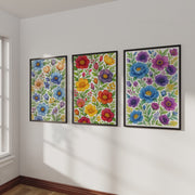 Botanical Art Prints – Colorful Floral Illustration Set of 3
