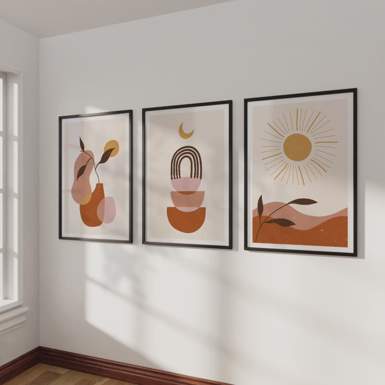 Boho Nursery Wall Art – Minimalist Abstract Print Set (3 Pieces)
