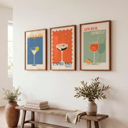 Retro Art Prints Featuring Daiquiri Cocktail - Dark Brown Framed Poster No Border - Artworksets