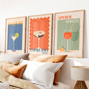 Retro Art Prints Featuring Daiquiri Cocktail - Natural Wood Framed Poster No Border - Artworksets