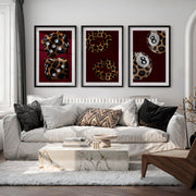 Leopard Dice Retro Art Wall Print - Black Framed Poster with White Border - Artworksets