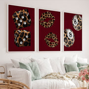 Leopard Dice Retro Art Wall Print - White Framed Poster No Border - Artworksets