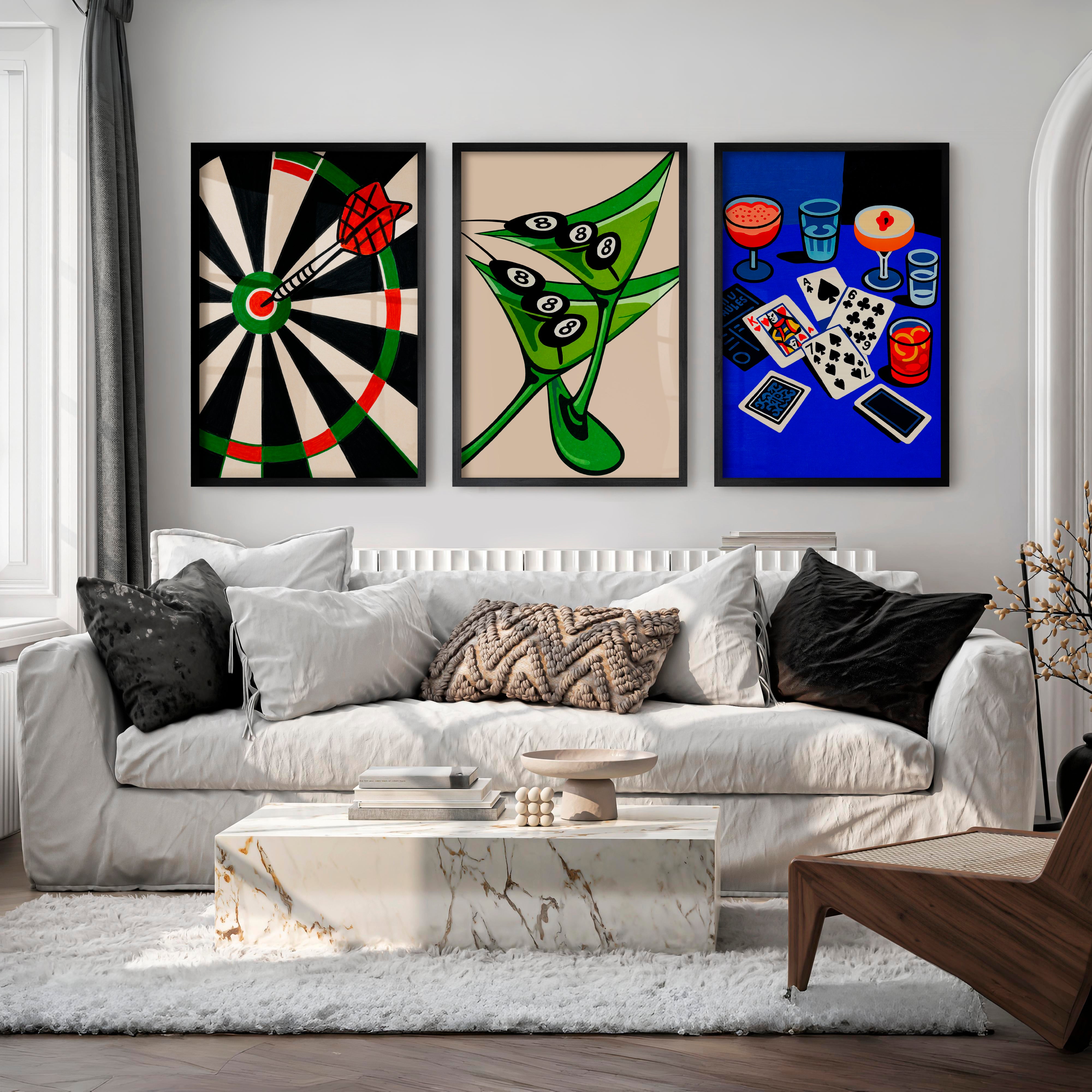 Game Night retro artwork - Black Framed Poster No Border - Artworksets