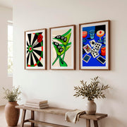 Game Night retro artwork - Dark Brown Framed Poster with White Border - Artworksets