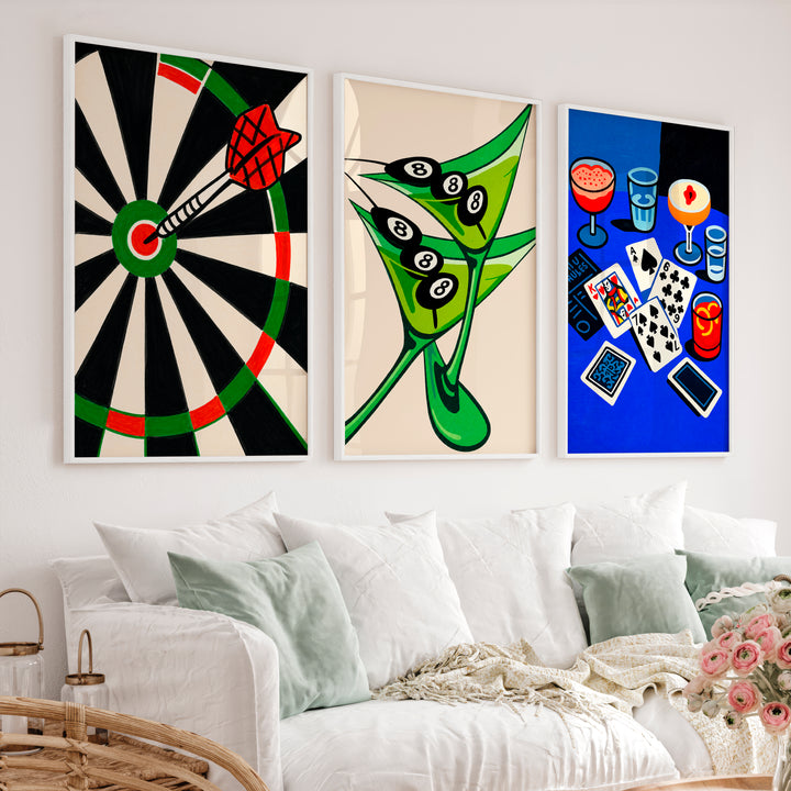 Game Night retro artwork - White Framed Poster No Border - Artworksets
