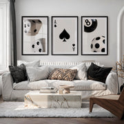 Ace of Spades Retro Artwork Prints - Black Framed Poster with White Border - Artworksets