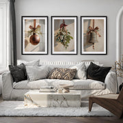 Retro Christmas Wall Art Set – Vintage Ornament & Bell Prints - Black Framed Poster with White Border - Artworksets