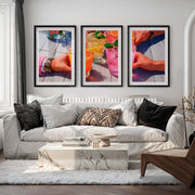 Citrus Garden Drinks retro framed pictures - Black Framed Poster with White Border - Artworksets
