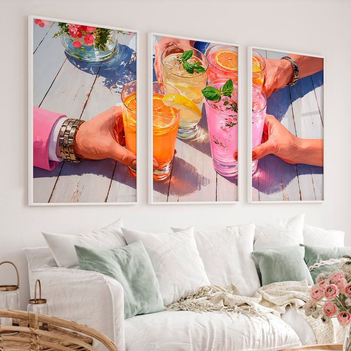 Citrus Garden Drinks retro framed pictures