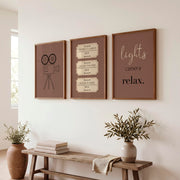 Retro Framed Prints Featuring Vintage Film Camera and Movie Tickets - Dark Brown Framed Poster No Border - Artworksets