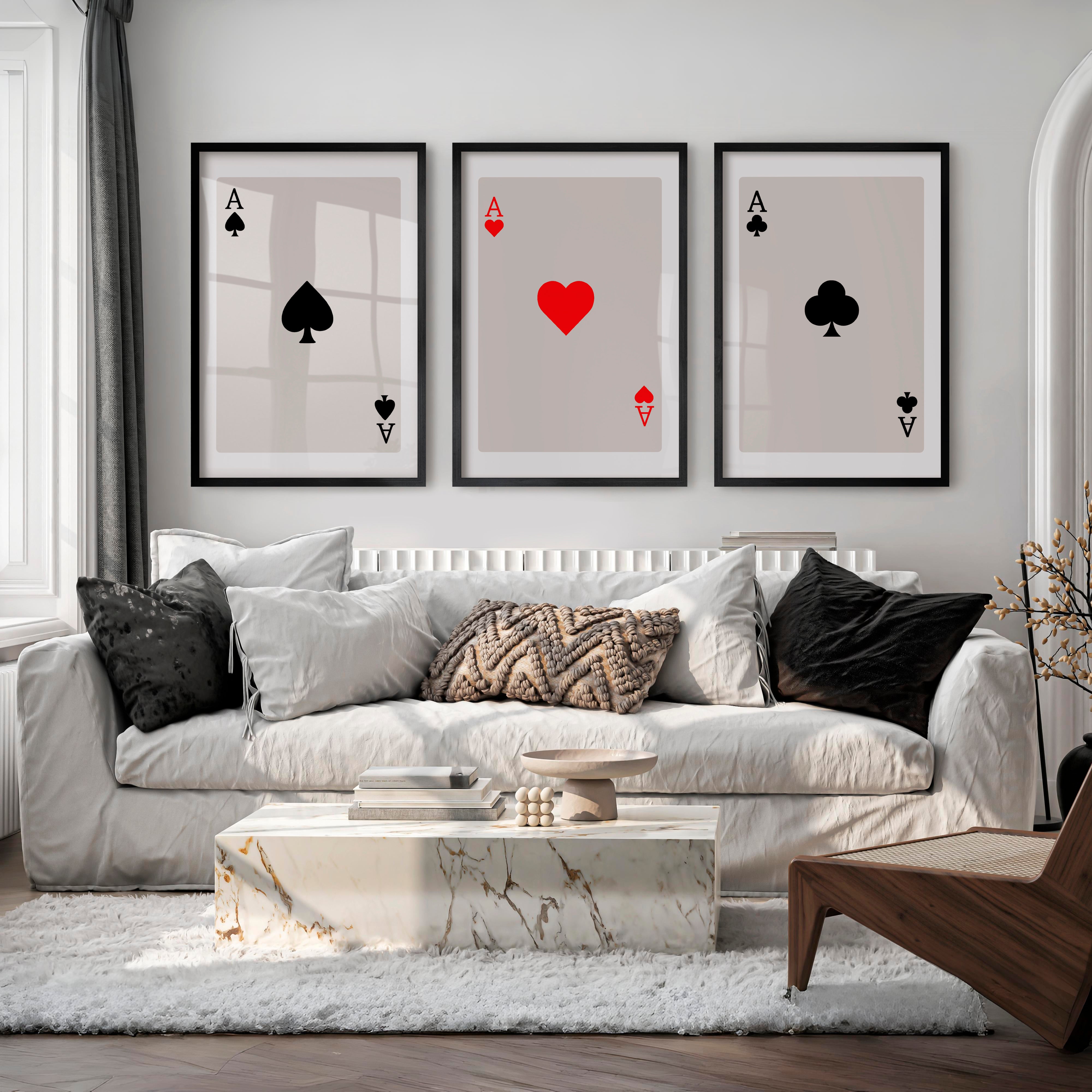 Ace Card retro interior decor - Black Framed Poster No Border - Artworksets