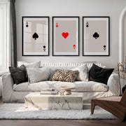 Ace Card retro interior decor - Black Framed Poster with White Border - Artworksets