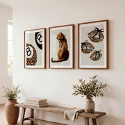 Leopard Glam retro interior design ideas - Dark Brown Framed Poster with White Border - Artworksets