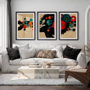 Vinyl Headphones retro interior design - Black Framed Poster with White Border - Artworksets