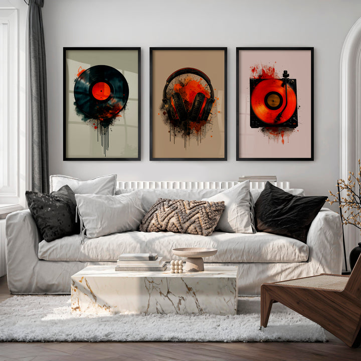 Cherry Cards retro interior style - Black Framed Poster No Border - Artworksets