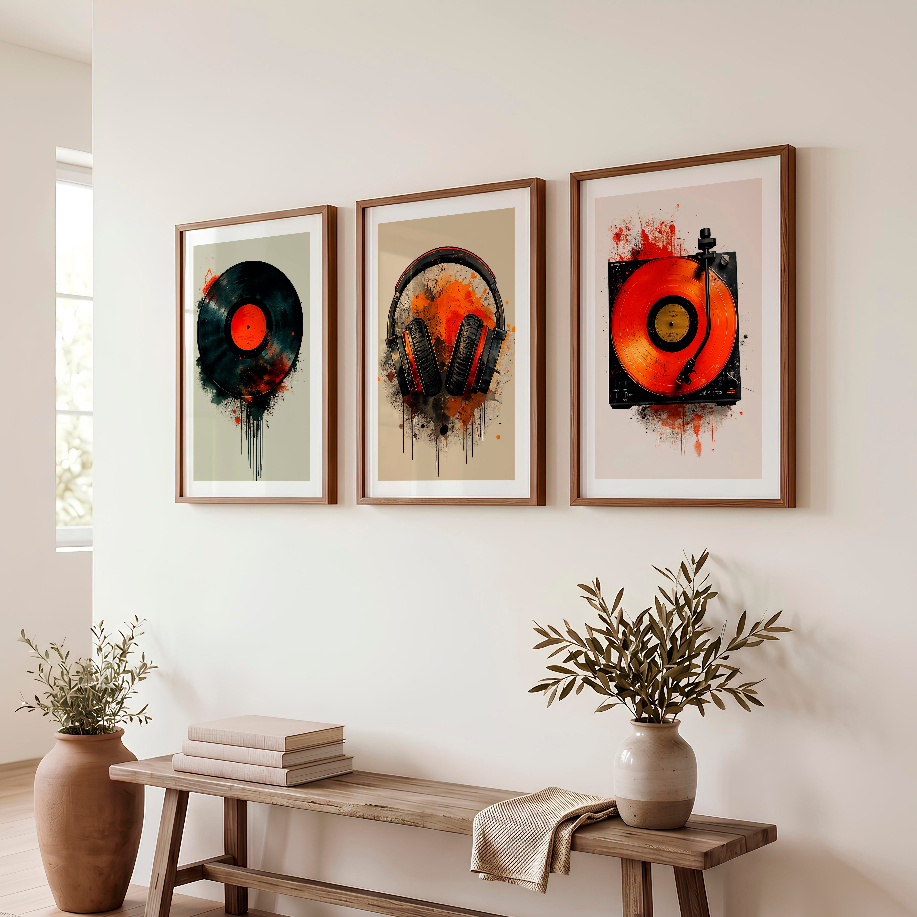 Cherry Cards retro interior style - Dark Brown Framed Poster with White Border - Artworksets