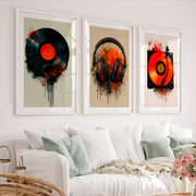 Cherry Cards retro interior style - White Framed Poster with White Border - Artworksets