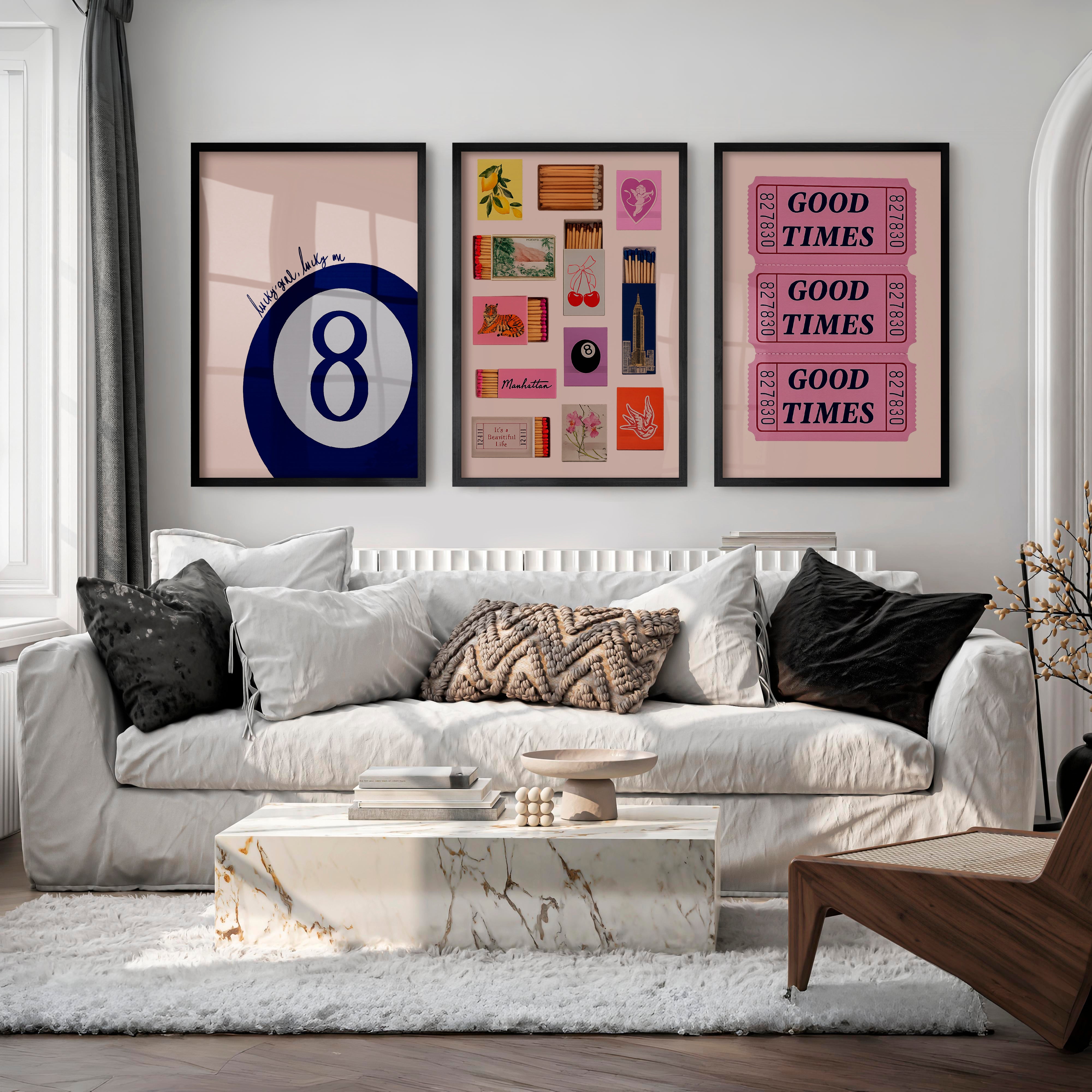 Good Times Ticket retro posters - Black Framed Poster No Border - Artworksets