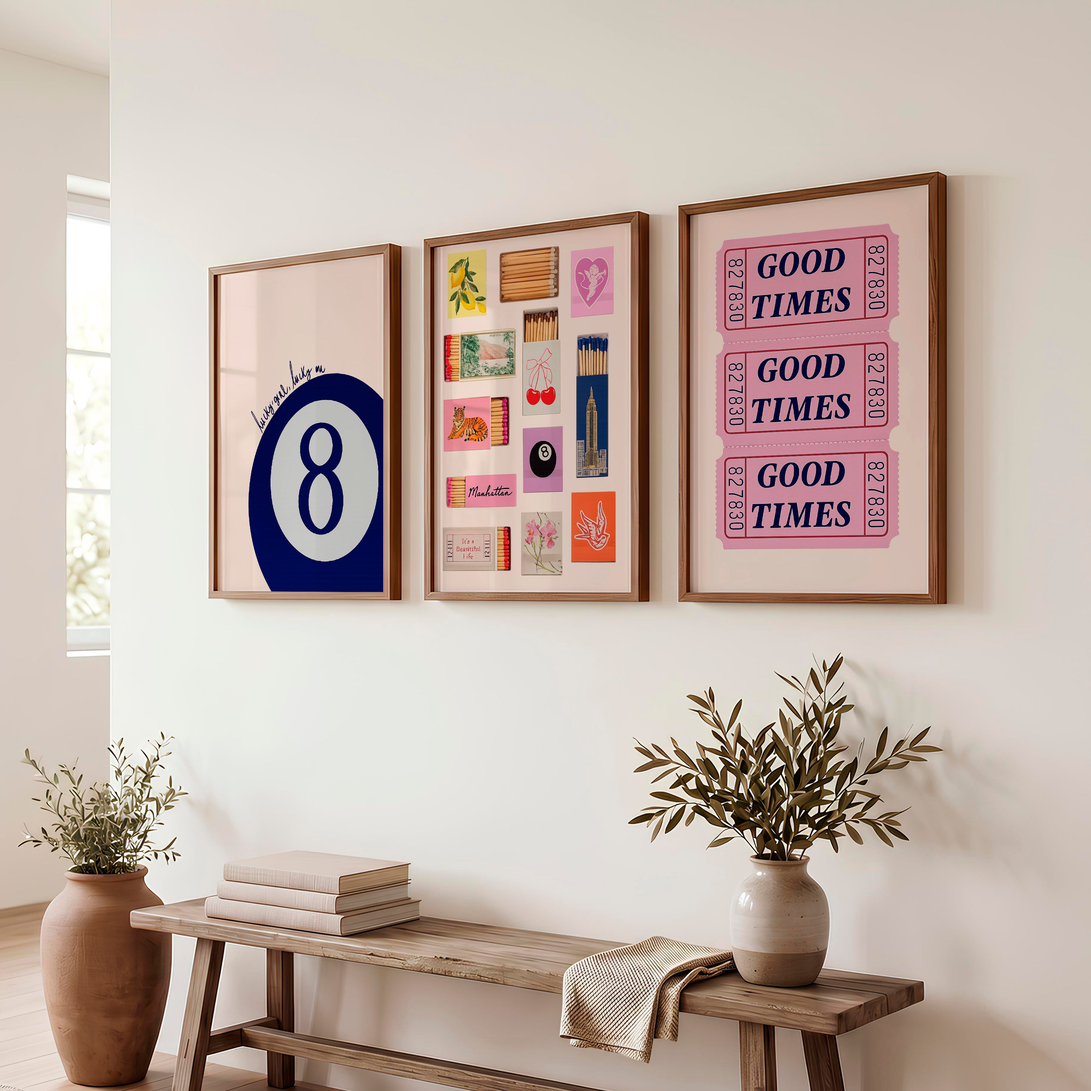 Good Times Ticket retro posters - Dark Brown Framed Poster No Border - Artworksets