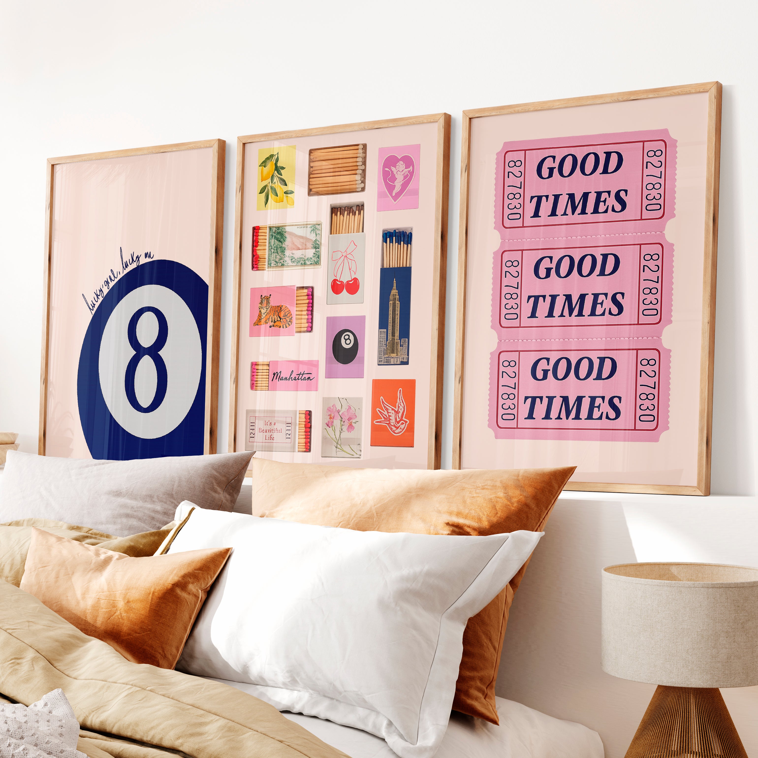 Good Times Ticket retro posters - Natural Wood Framed Poster No Border - Artworksets