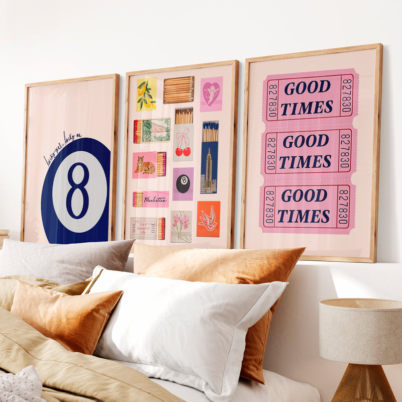 Good Times Ticket retro posters - Natural Wood Framed Poster No Border - Artworksets