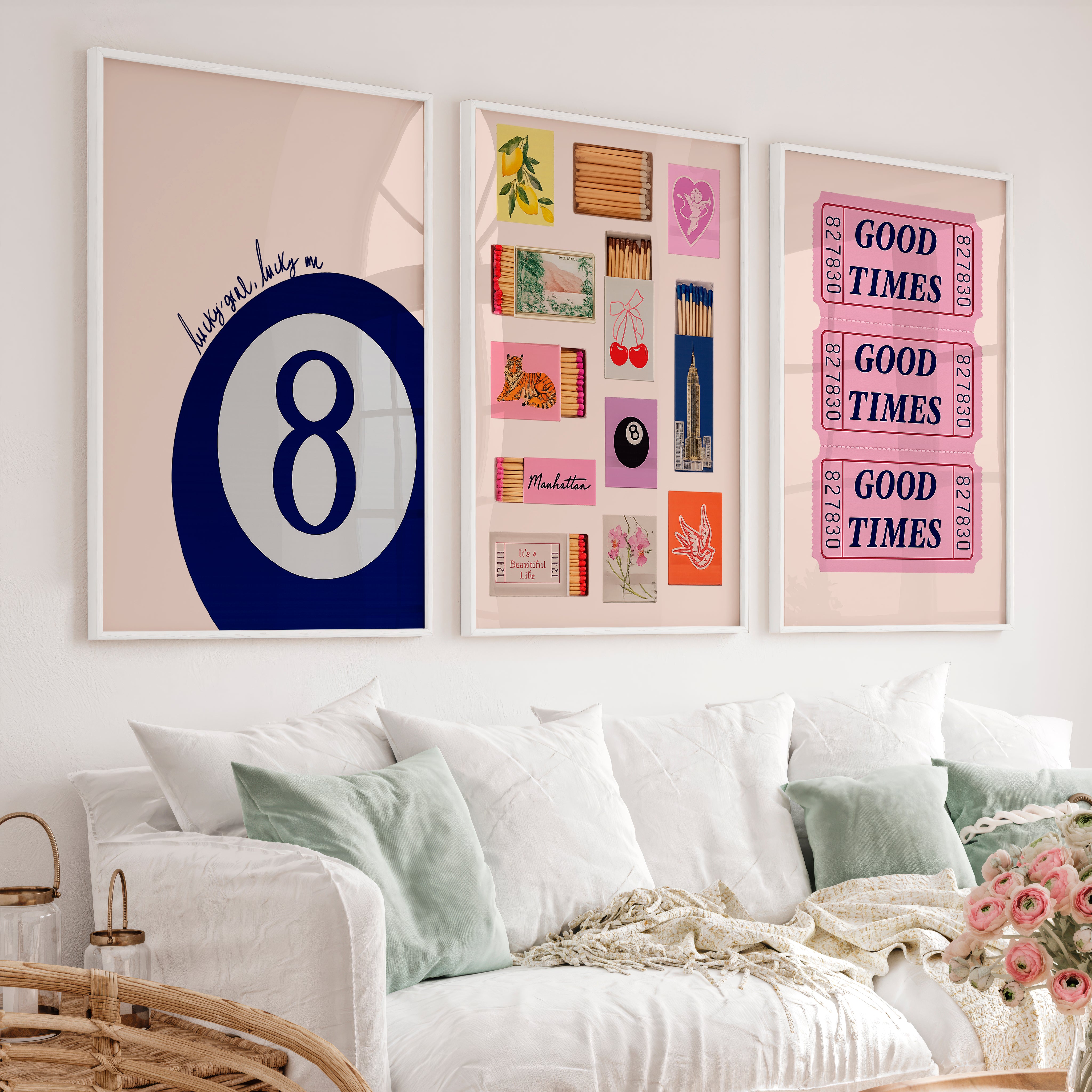 Good Times Ticket retro posters - White Framed Poster No Border - Artworksets