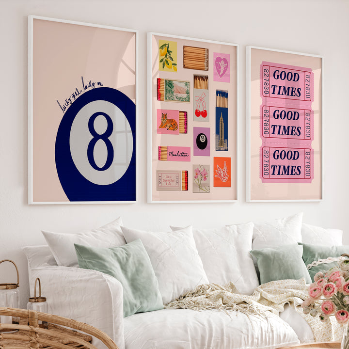 Good Times Ticket retro posters - White Framed Poster No Border - Artworksets