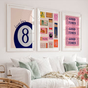 Good Times Ticket retro posters - White Framed Poster with White Border - Artworksets