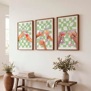 Cocktail Toast retro posters for room - Dark Brown Framed Poster No Border - Artworksets