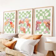 Cocktail Toast retro posters for room- Natural Wood Framed Poster with White Border - Artworksets