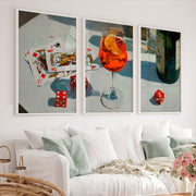 Cocktail Table Still Life retro room art - White Framed Poster No Border - Artworksets