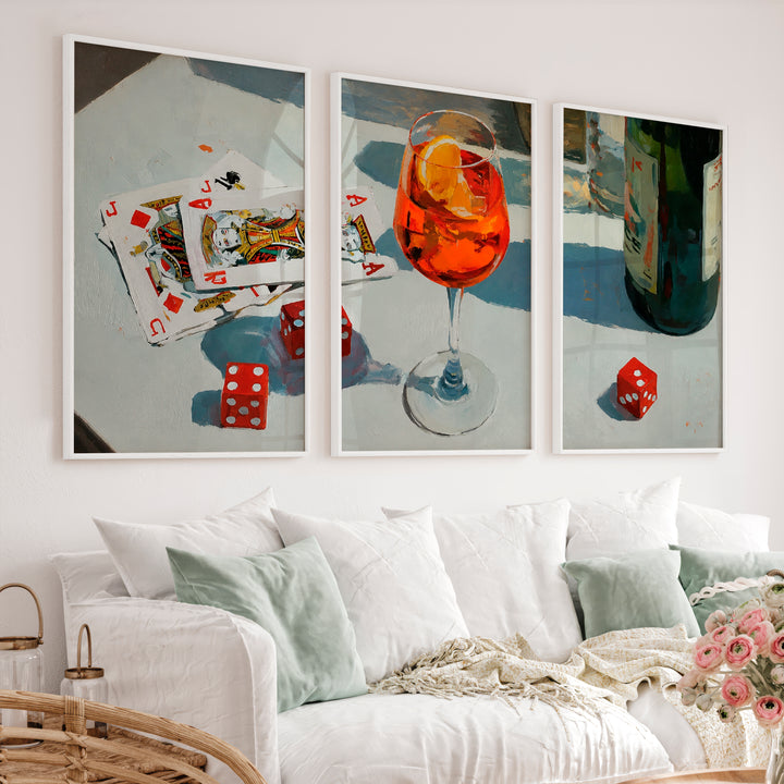 Cocktail Table Still Life retro room art - White Framed Poster No Border - Artworksets