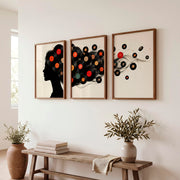 Vinyl Record Silhouette Retro Style Artwork - Dark Brown Framed Poster No Border - Artworksets