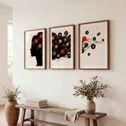 Vinyl Record Silhouette Retro Style Artwork - Dark Brown Framed Poster with White Border - Artworksets