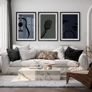 Jazz Band retro style prints - Black Framed Poster with White Border - Artworksets