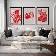 Dice and Leopard Retro Style Wall Art - Black Framed Poster with White Border - Artworksets