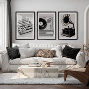 Vinyl Portrait retro wall art decor - Black Framed Poster with White Border - Artworksets