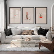 Retro Wall Art Featuring Skier in Motion - Black Framed Poster No Border - Artworksets