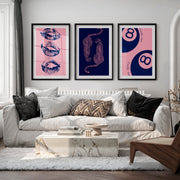 Lucky Eight Ball retro wall pictures - Black Framed Poster with White Border - Artworksets