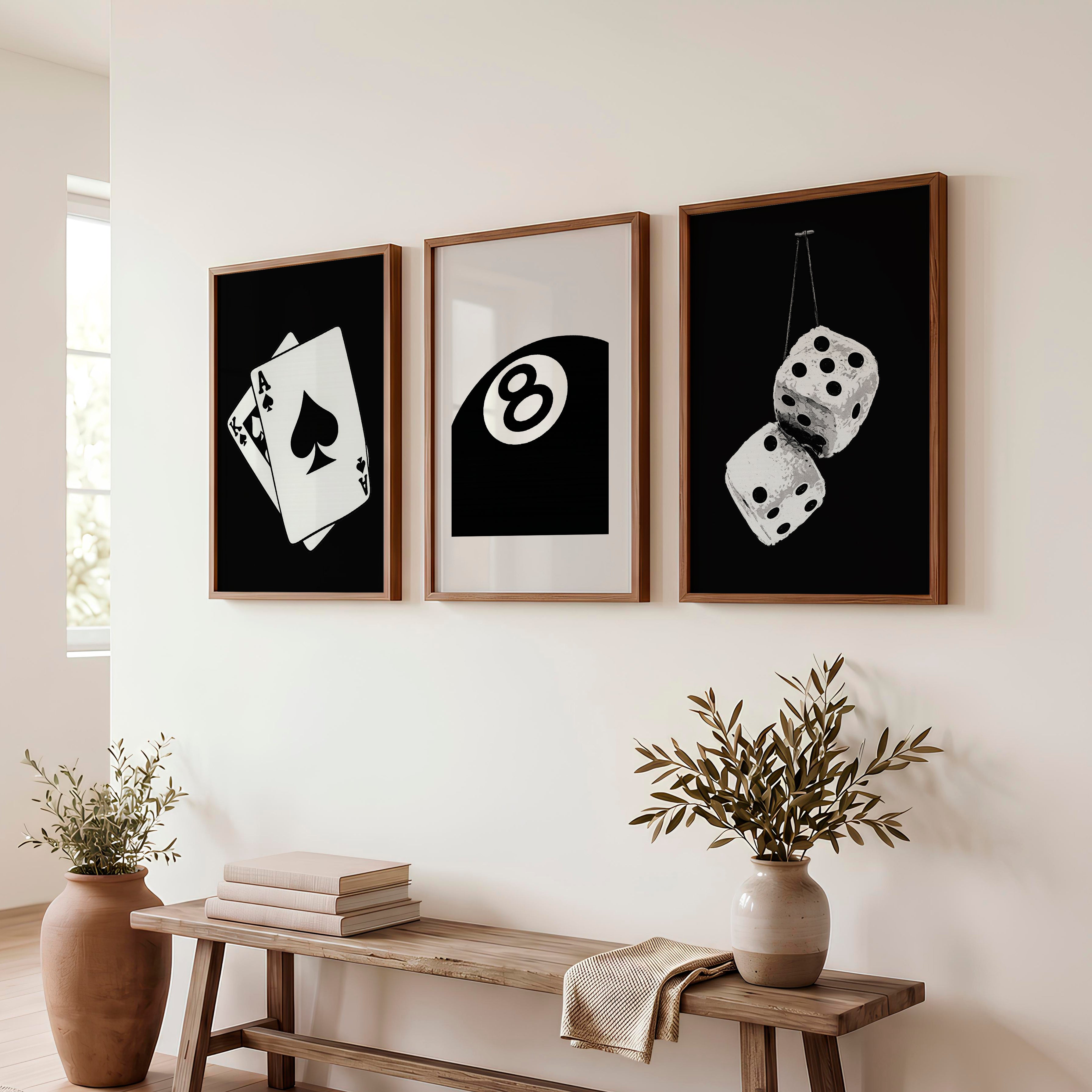 Eight Ball retro wall posters - Dark Brown Framed Poster No Border - Artworksets