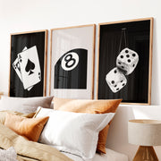 Eight Ball retro wall posters - Natural Wood Framed Poster No Border - Artworksets