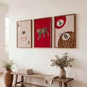 Lucky Leopard retro wall prints - Dark Brown Framed Poster No Border - Artworksets