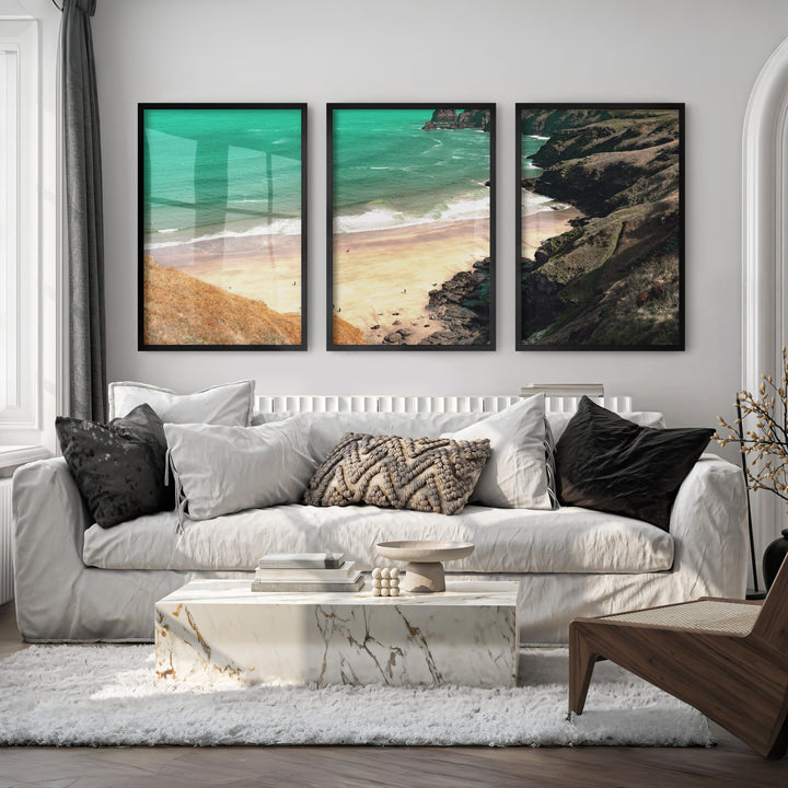 Cliff Cove sea prints - Black Framed Poster No Border - Artworksets